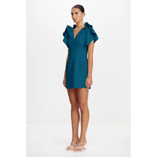Acler Normanhill Mini Dress in Prussian Blue, view 2