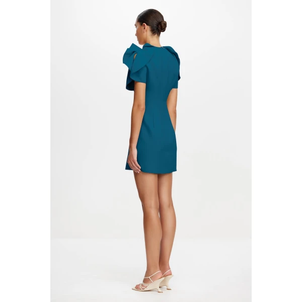 Acler Normanhill Mini Dress in Prussian Blue, view 3