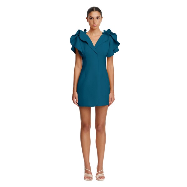 Acler Normanhill Mini Dress in Prussian Blue