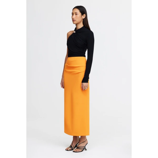 Acler Normanhill Skirt in Neon Mango, view 2