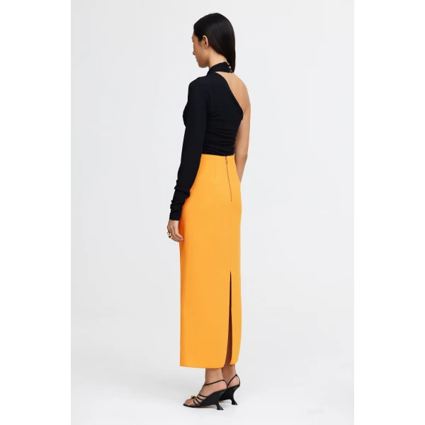 Acler Normanhill Skirt in Neon Mango, view 3