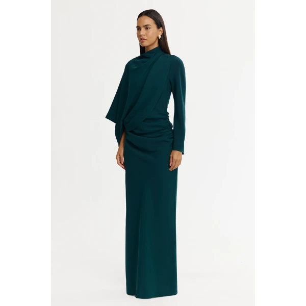 Acler Northwick Maxi Dress in Midnight Emerald, view 3