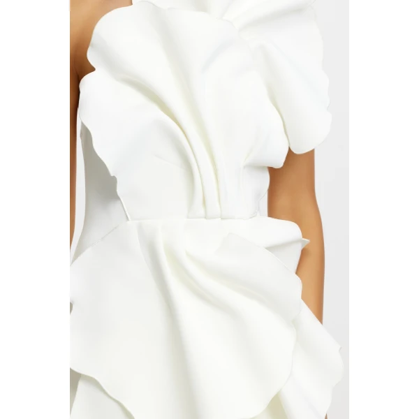 Acler Oake Mini Dress in Ivory, view 4