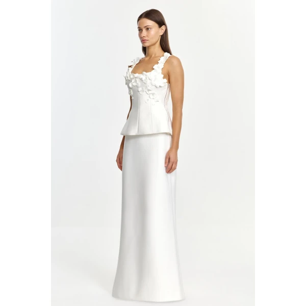 Acler Owena Maxi Dress in Ivory, view 2