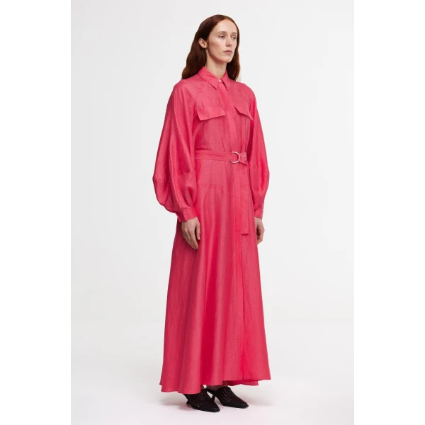 Acler Pennarly Midi Dress in Berry Pink, view 2