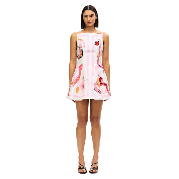 Acler Pennick Mini Dress in Blush Abstract