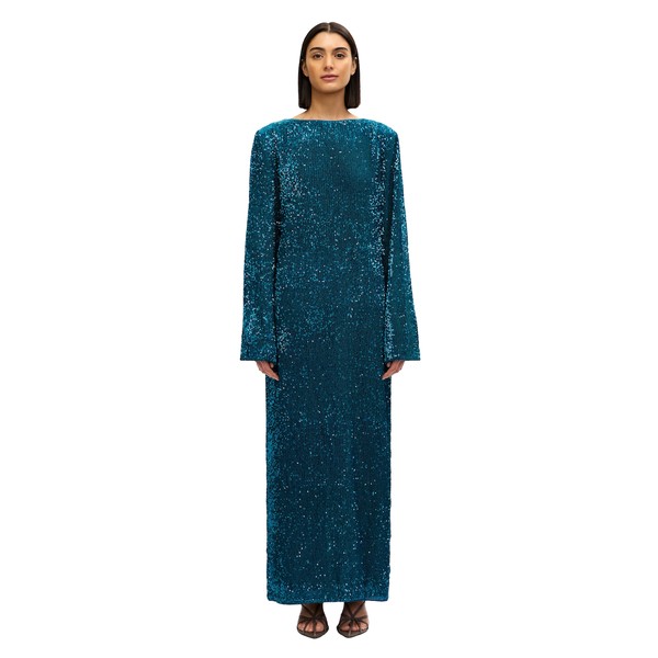 Acler Pinmore Maxi Dress in Prussian Blue