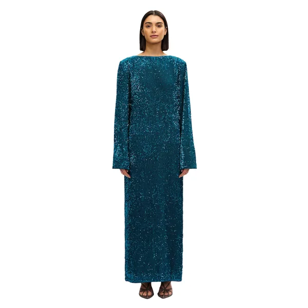 Acler Pinmore Maxi Dress in Prussian Blue