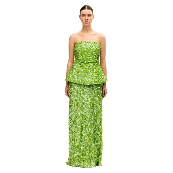 Acler Pipson Maxi Skirt in Basil Green