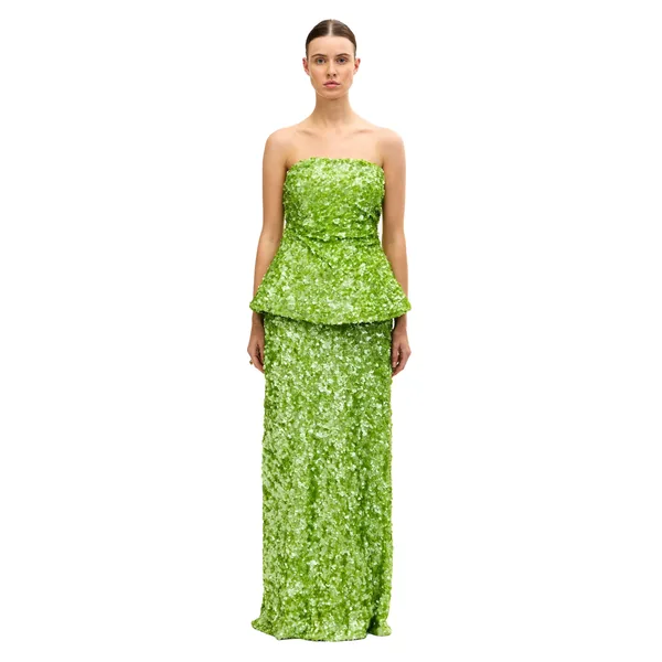 Acler Pipson Maxi Skirt in Basil Green