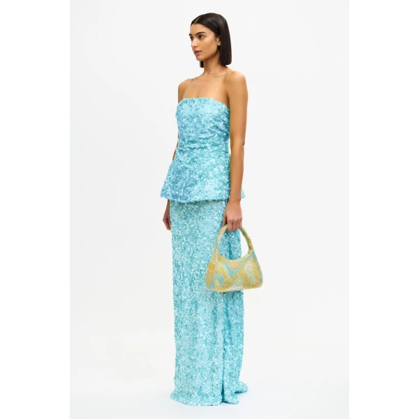 Acler Pipson Maxi Skirt in Powder Blue, view 2