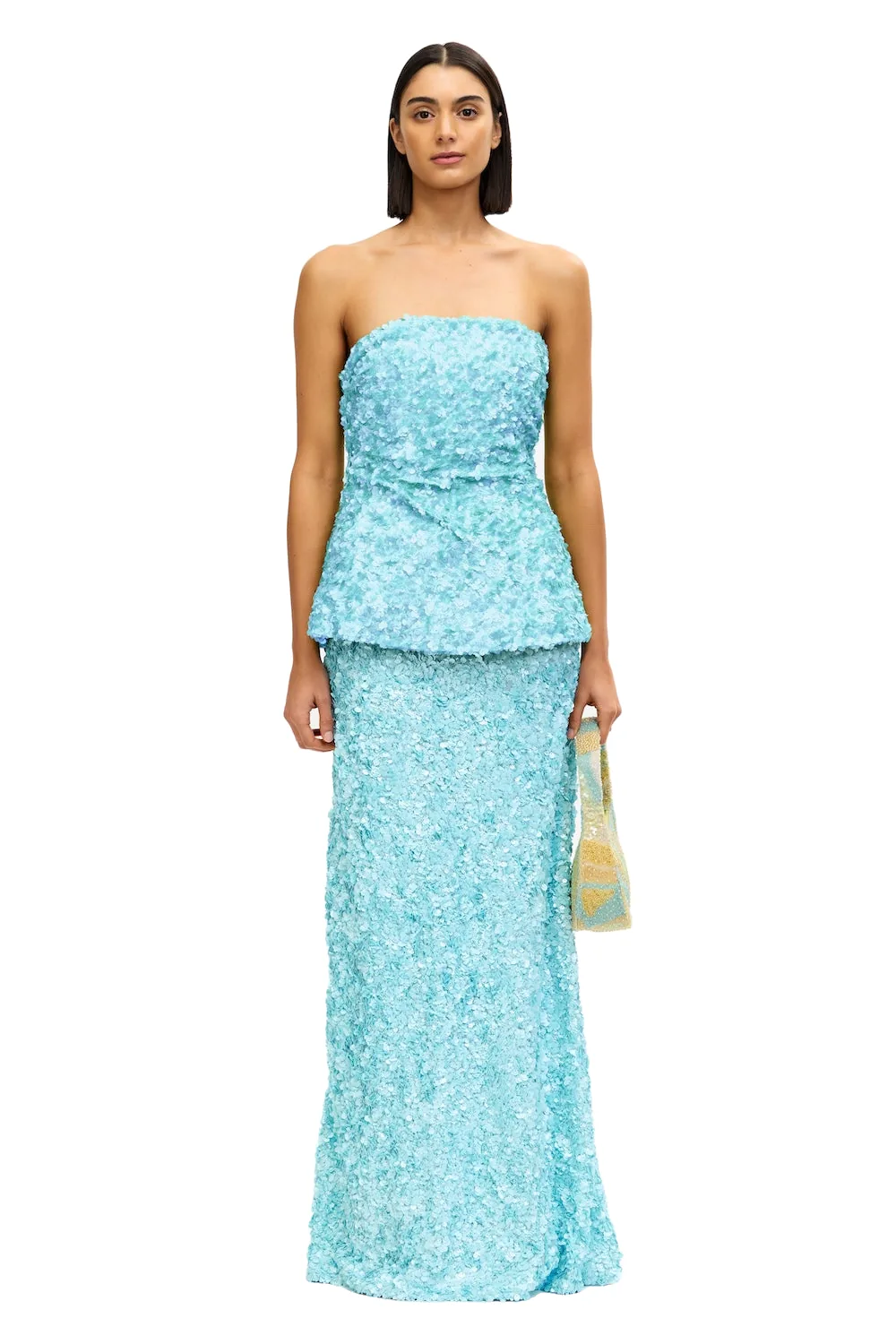 Acler Pipson Maxi Skirt in Powder Blue, Blue Skirts