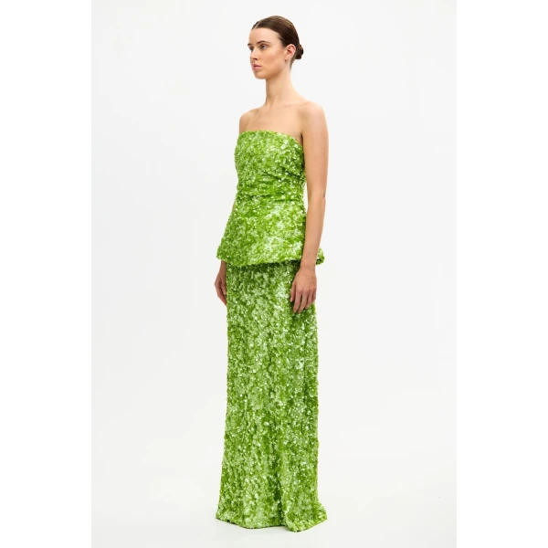 Acler Pipson Top in Basil Green, view 2