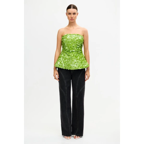 Acler Pipson Top in Basil Green, view 5
