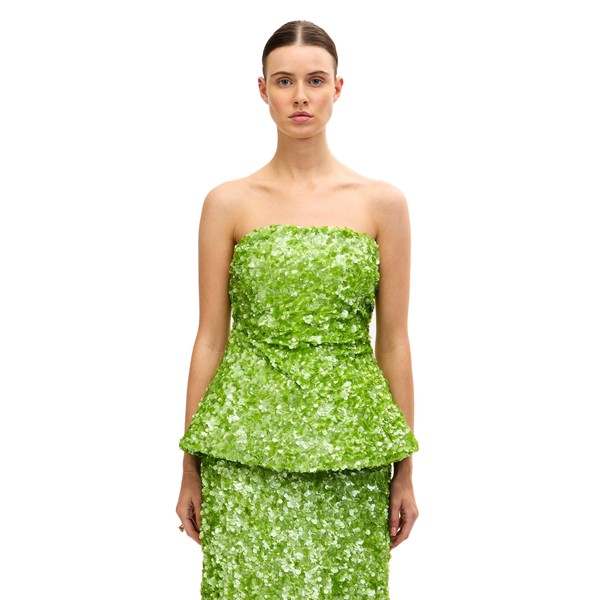 Acler Pipson Top in Basil Green