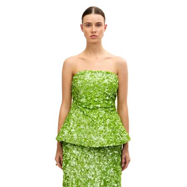 Acler Pipson Top in Basil Green