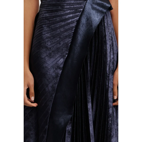 Acler Pithill Maxi Dress in Navy Metallic, view 4