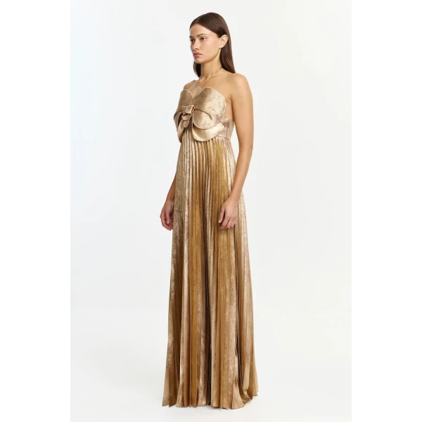 Acler Pullford Maxi Dress in Gold, view 2