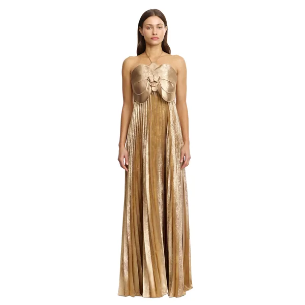 Acler Pullford Maxi Dress in Gold