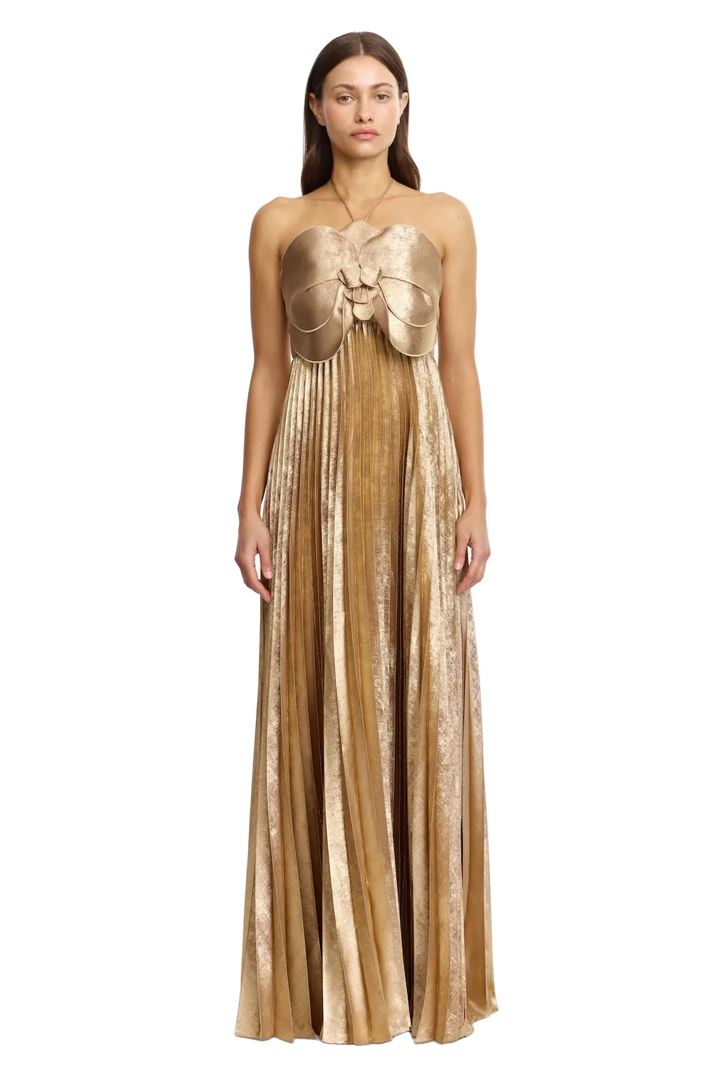 Acler Pullford Maxi Dress in Gold, Metallic Dresses