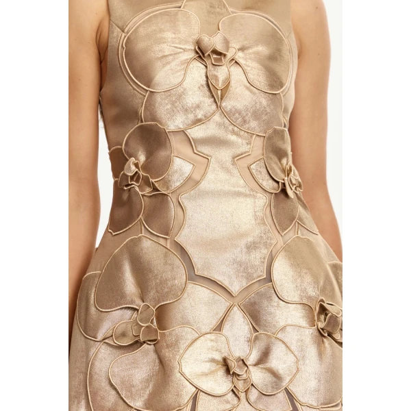 Acler Raffin Mini Dress in Gold, view 4