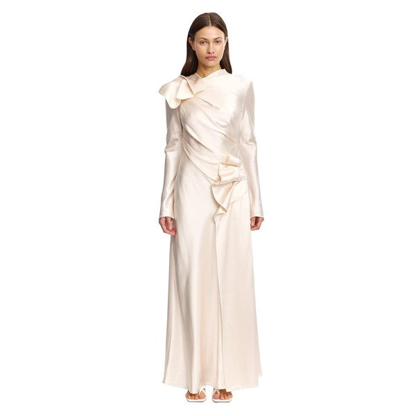 Acler Ramwark Maxi Dress in Pearl