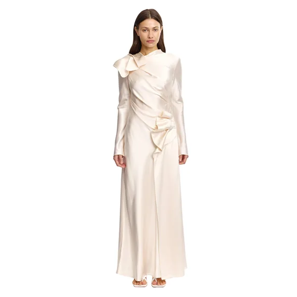 Acler Ramwark Maxi Dress in Pearl