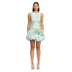 Acler Readyham Mini Dress in Blue Plum Forrest