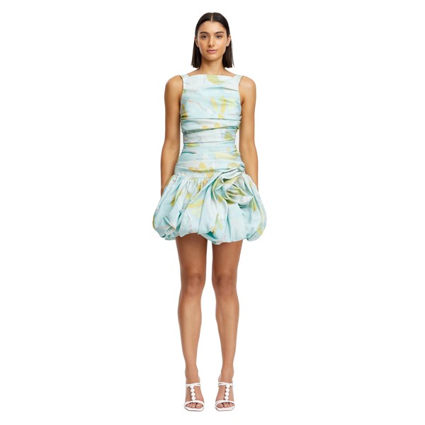 Acler Readyham Mini Dress in Blue Plum Forrest