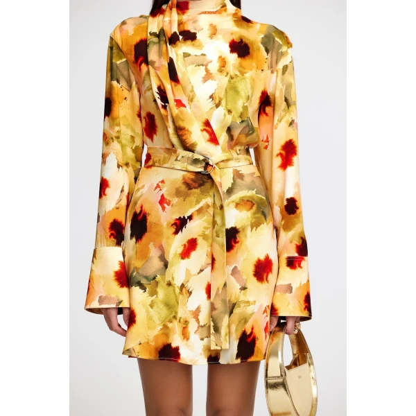 Acler Redhill Mini Dress in Poppy Bouquet, view 4