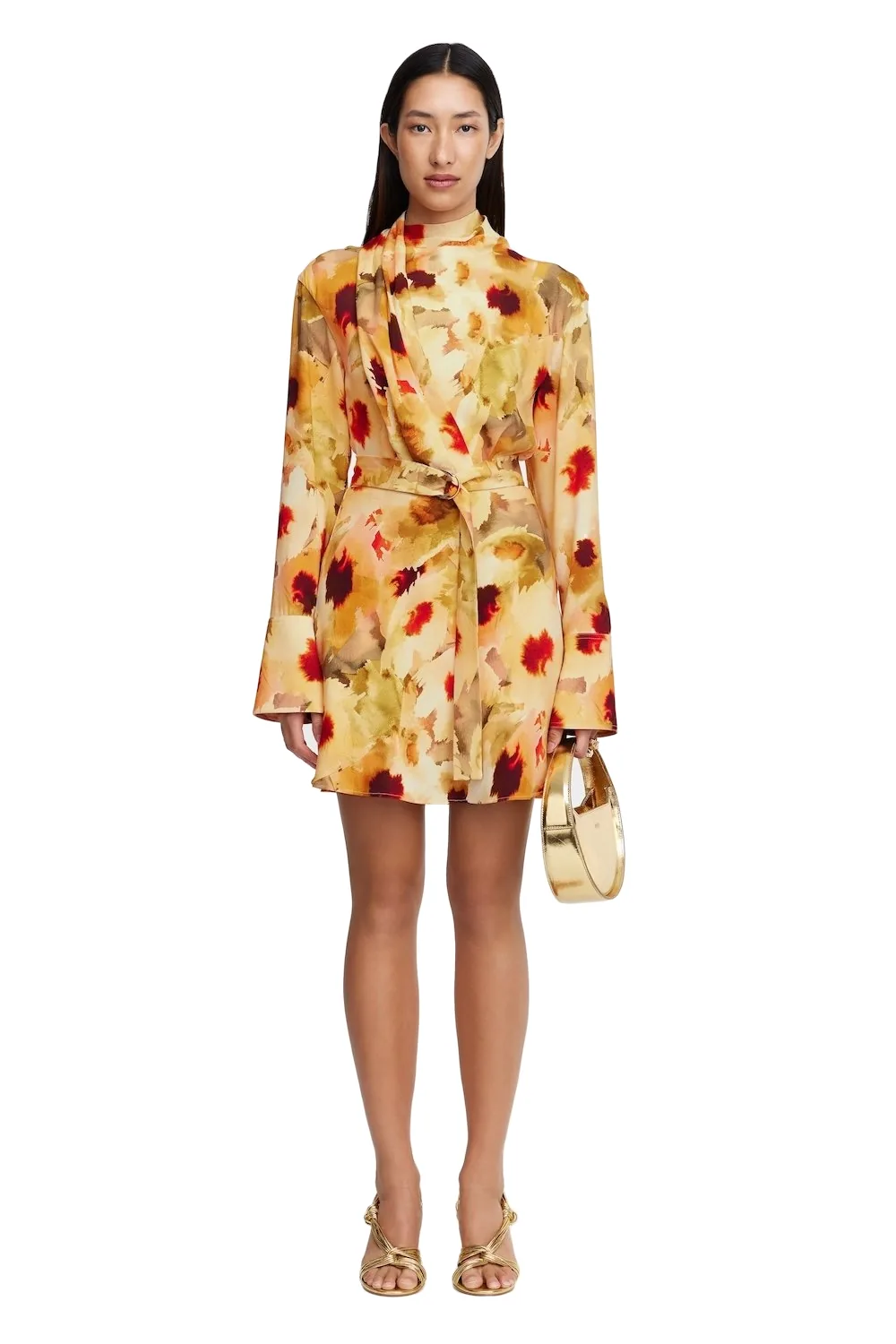 Acler Redhill Mini Dress in Poppy Bouquet, Multicolour Dresses