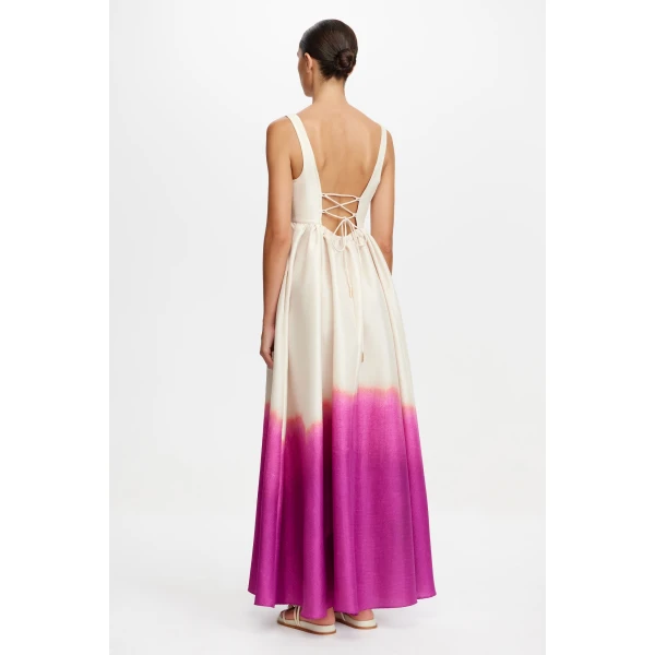 Acler Redin Maxi Dress in Violet Landscape, view 3