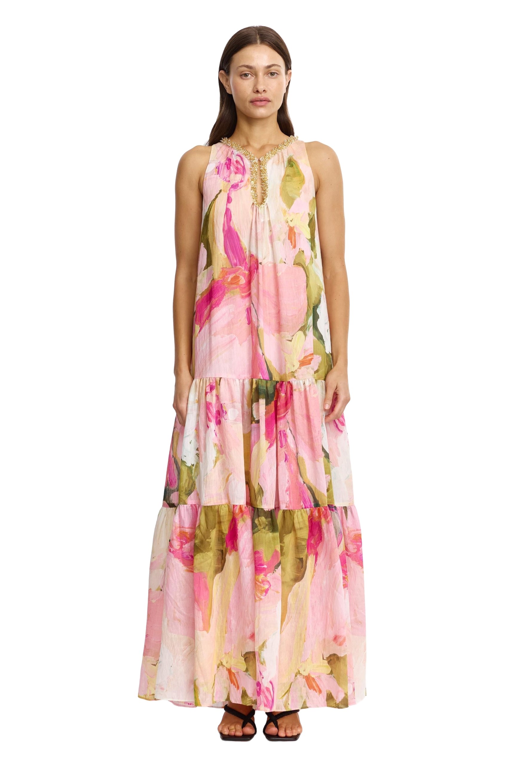 Acler Reeman Maxi Dress in Garden Afternoon, Multicolour Dresses
