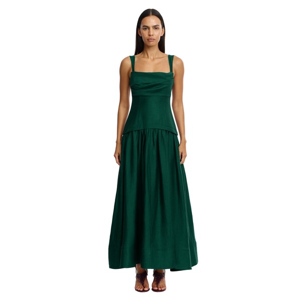 Acler Reeve Maxi Dress in Deep Emerald