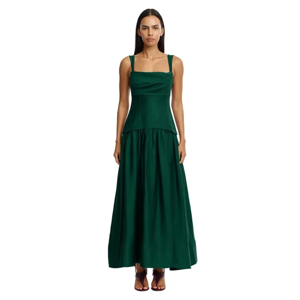 Acler Reeve Maxi Dress in Deep Emerald