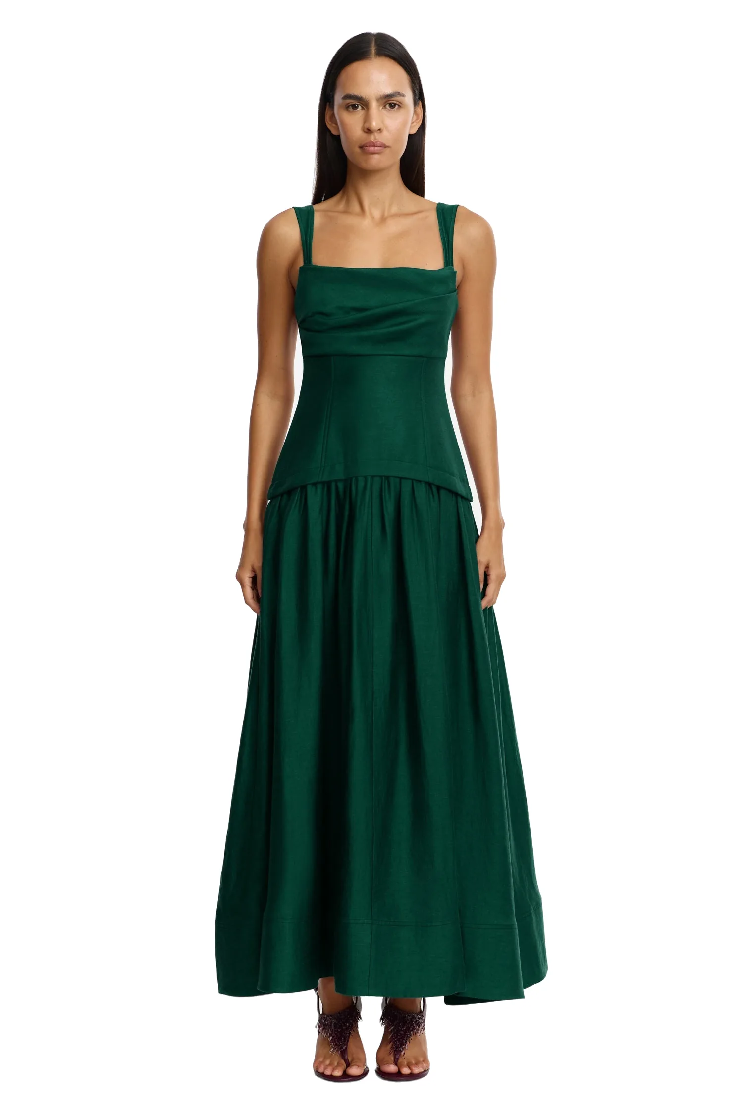 Acler Reeve Maxi Dress in Deep Emerald, Green Dresses