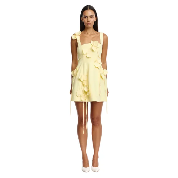 Acler Reeve Mini Dress in Lemon Zest