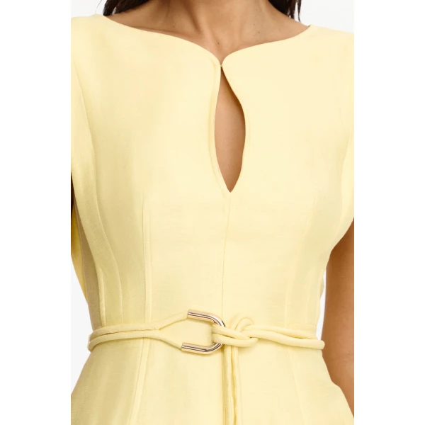 Acler Remly Mini Dress in Lemon Sorbet, view 4