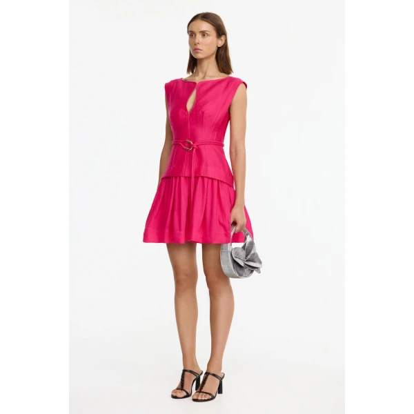 Acler Remly Mini Dress in Magenta, view 2