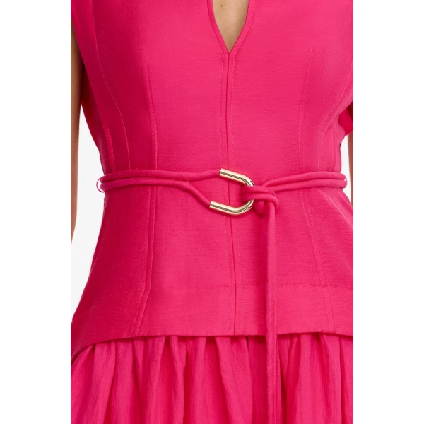 Acler Remly Mini Dress in Magenta, view 4