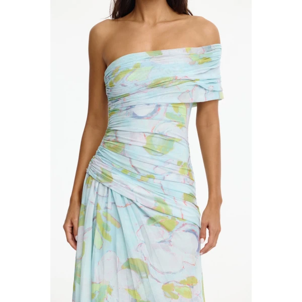 Acler Richdore Maxi Dress in Blue Plum Forrest, view 4