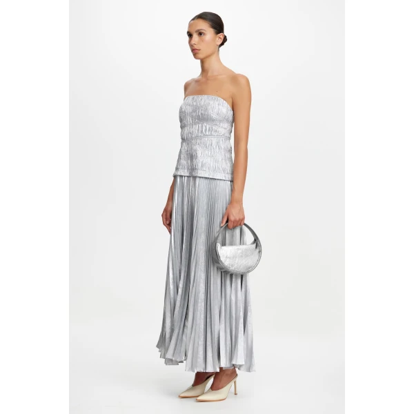 Acler Rockland Midi Dress in Dove Metallic, view 2