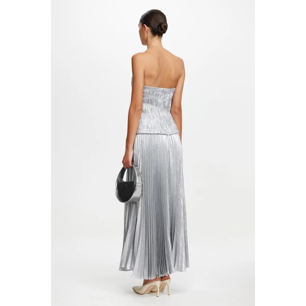 Acler Rockland Midi Dress in Dove Metallic, view 3