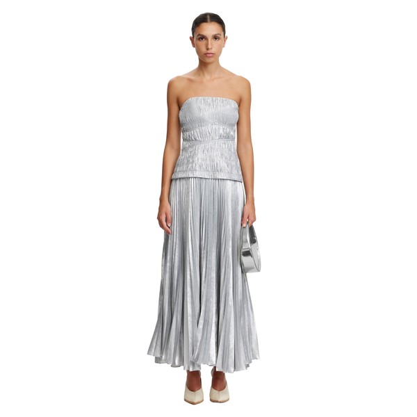 Acler Rockland Midi Dress in Dove Metallic