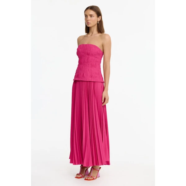 Acler Rockland Midi Dress in Mulberry Pink, view 2