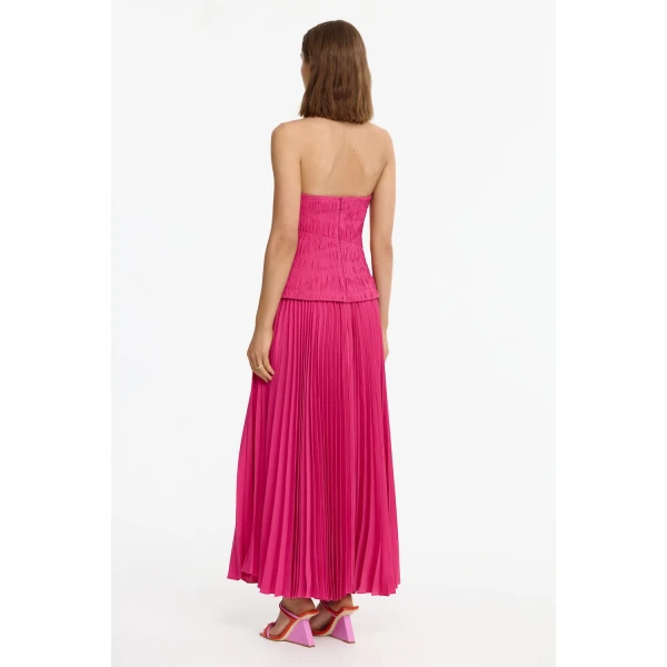 Acler Rockland Midi Dress in Mulberry Pink, view 3