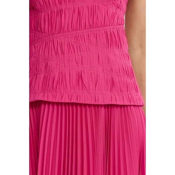 Acler Rockland Midi Dress in Mulberry Pink, view 4