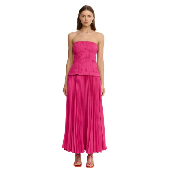 Acler Rockland Midi Dress in Mulberry Pink