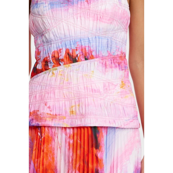 Acler Rockland Midi Dress in Violet Canvas, view 4