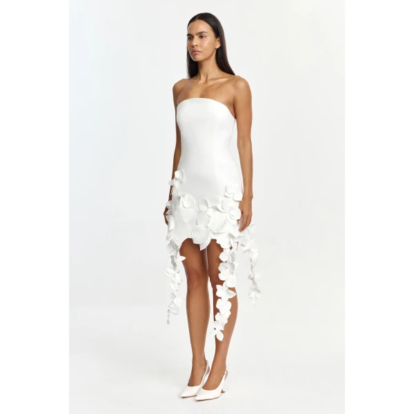 Acler Sandia Mini Dress in Ivory, view 2